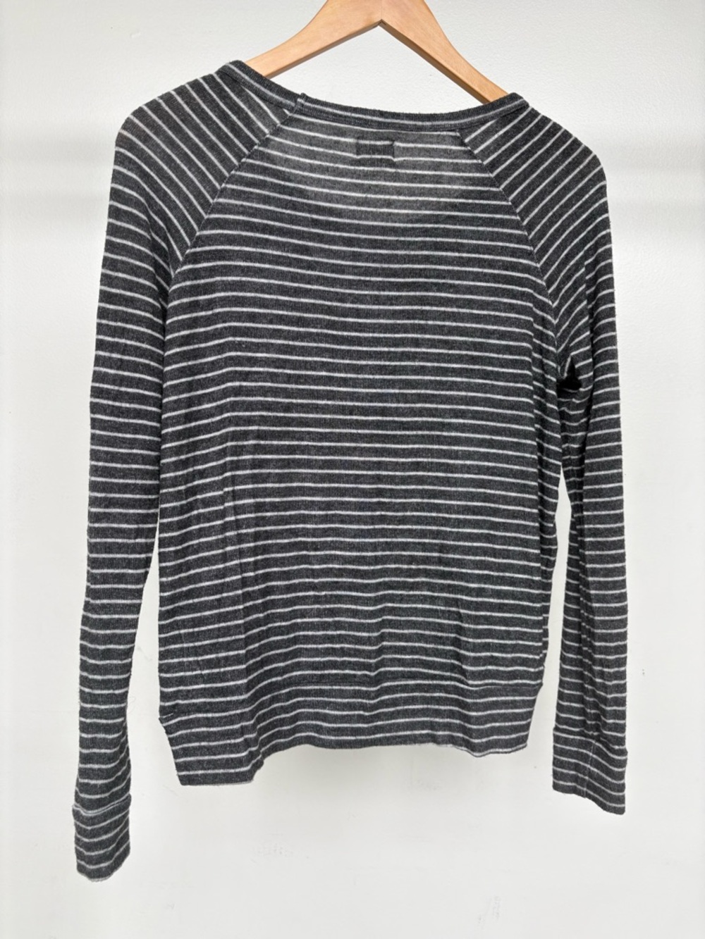 Sundry Charcoal Gray & White Striped Long Sleeve Top with Studded DUST - Picture 3 of 3